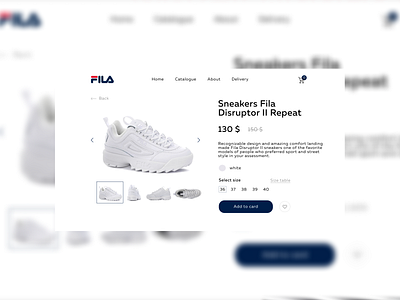 FILA Sneakers Disruptor II Reapeat figma landing page ui website