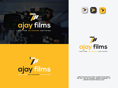 Ajay Films brand identity branding business logo company brand logo design flat illustration logo logo design minimal