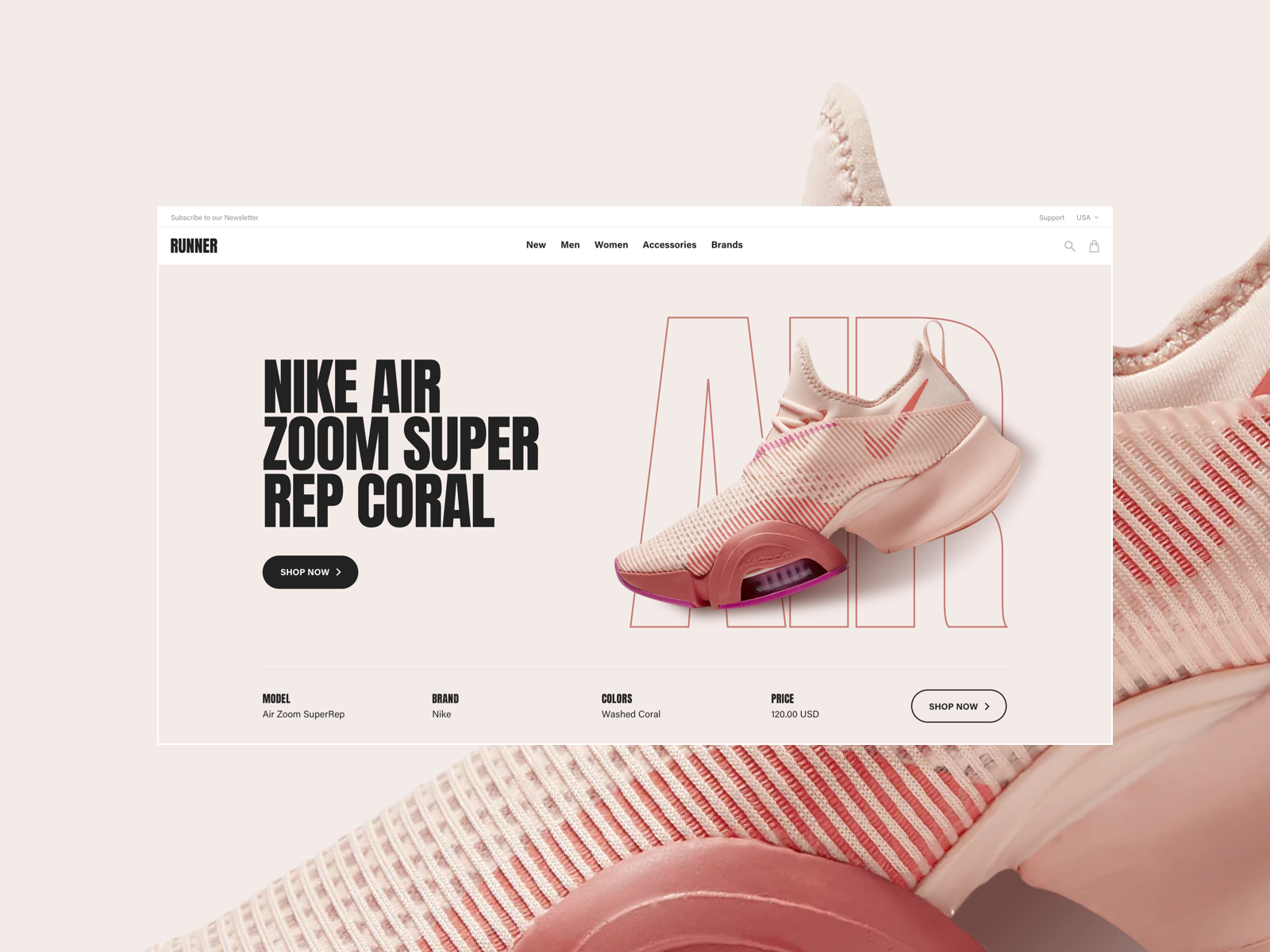 Runner Sport E-Commerce – Hero by Matteo Della Chiesa on Dribbble