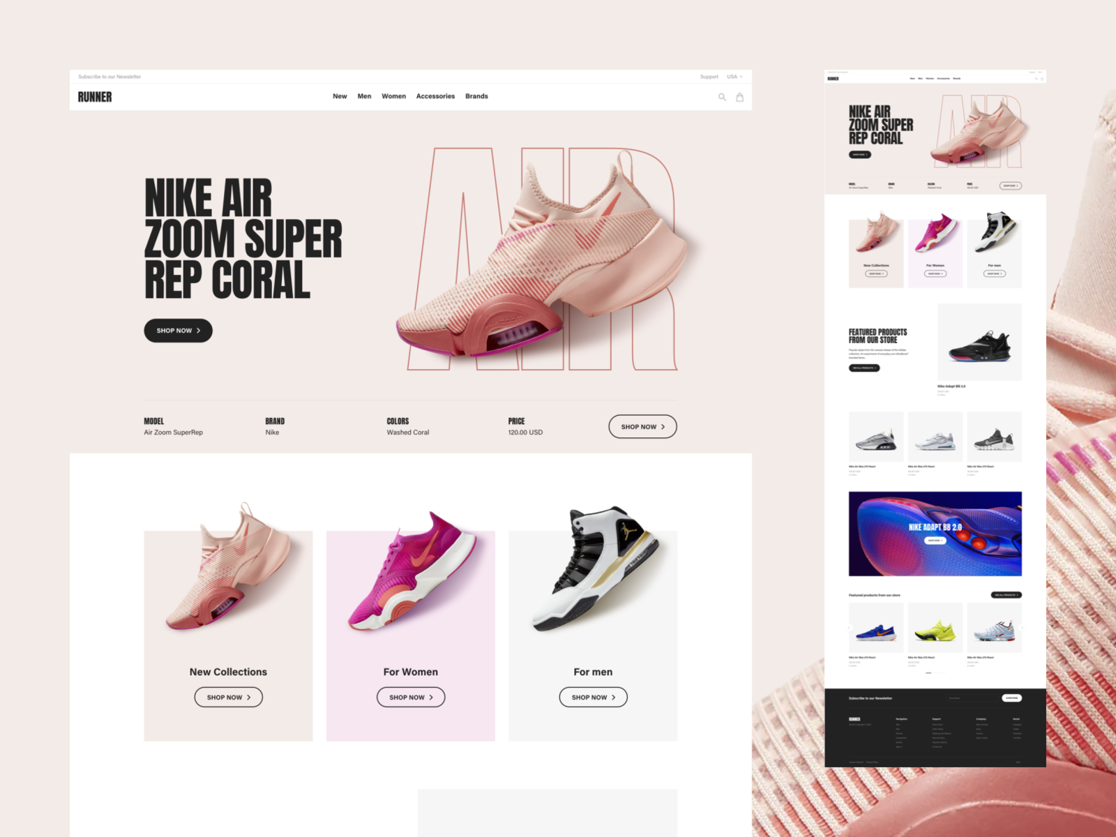 Runner Sport E-Commerce – Full Home by Matteo Della Chiesa on Dribbble