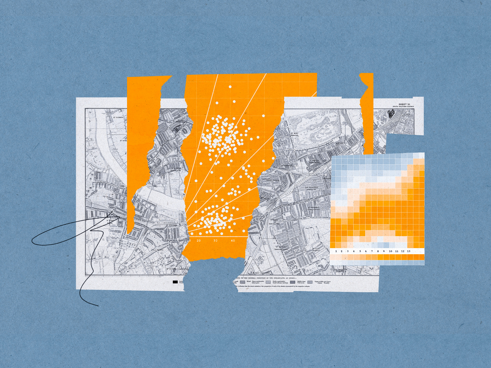 What Are Heatmaps, and How Can I Use Them in my Marketing? blue collage collage maker collageart digital art heatmap illustration map orange paper art papercut ripped ripped paper texture