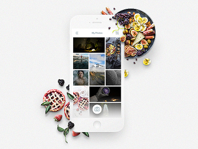 Slick App - Photo Gallery app creative dashboard fruits gallery iphone minimal minimalistic mobile photo portfolio ui