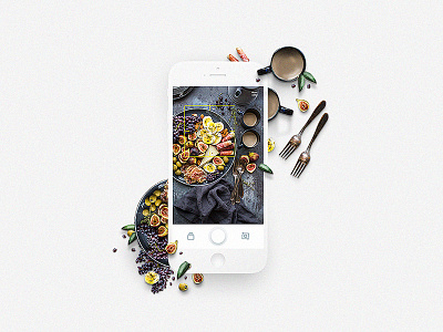 Slick App - Taking a Photo app fruits gallery iphone minimal minimalistic mobile photo photographer photography portfolio ui