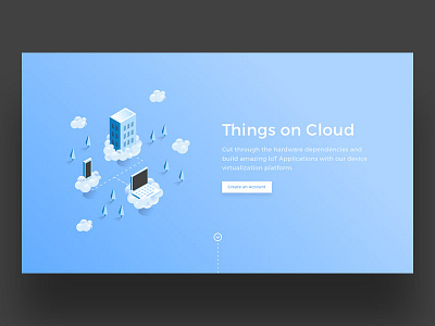 IoT Landing Page blue flat gradient illustration isometric landing page laptop minimal ui ux webdesign website