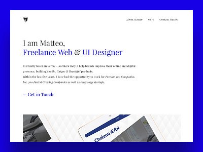 Personal Portfolio Update blue flat freelance landing page laptop minimal portfolio project ui ux webdesign website