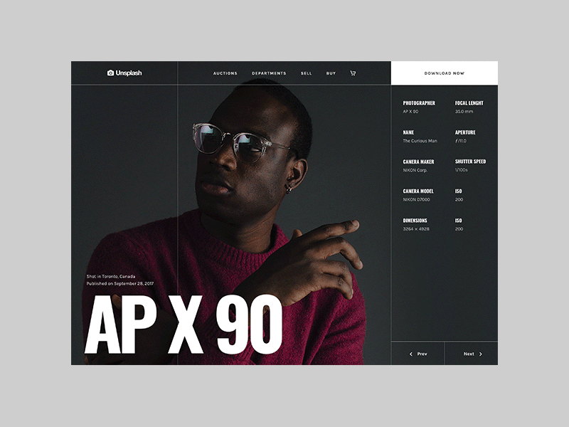 Web Design Experiment 06 art blog bold freelance photo photographer portfolio ui unsplash ux web website