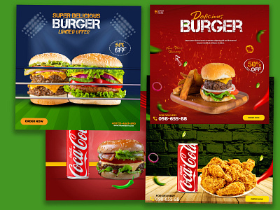 Restaurant Social Media Post Design ads design banner design burger social media post design food social media post instagram post design logo logo design modern social media post poster design