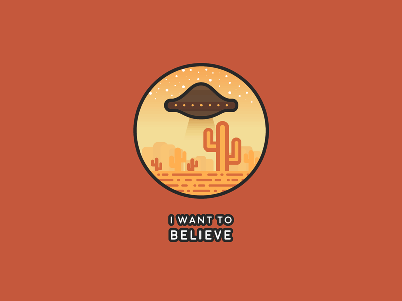 I Want To Believe animation area 51 desert illustration motion ufo x files