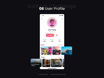 User Profile - Daily UI 006 app dailyui dailyui006 dailyuichallenge design mobile mobile ui ui ui design