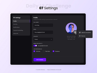 Settings - Daily UI 007 dailyui dailyui 007 dailyuichallenge design interaction interactiondesign ui ui design