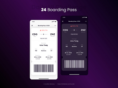 Boarding Pass - Daily UI 024