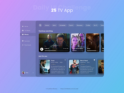 TV App - Daily UI 025 app dailyui dailyuichallenge design sketch tv tv app ui ui design