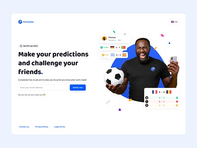 Pronostix - Word Cup Predictions app design football interaction interface landing product sport ui ui design worldcup