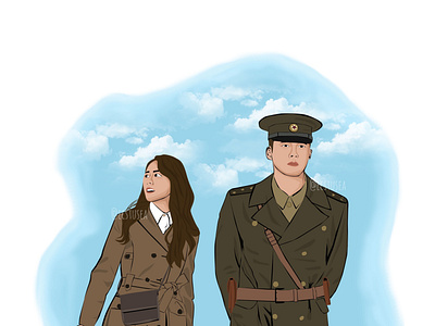 Crash Landing On You K-Drama Illustration