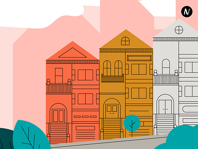 Nuna Neighborhood houses illustration neighborhood nuna san francisco