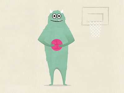Monster Mash Dribbble Monster ball basket basket ball dribbble free throw hair imjesuschiko monster net pink sports