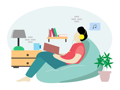 Stay At Home - Relax Time 2d background design flat flat design flat illustration illustration stay at home stay home