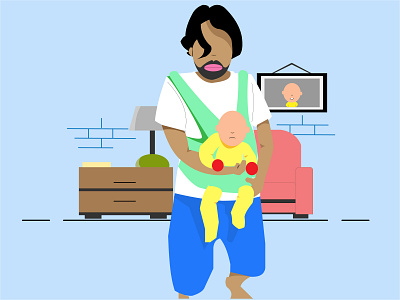 Brother's - Flat Illustration 2d baby brother brotherhood brothers design family flat flat design flat illustration illustration living room simple illustration
