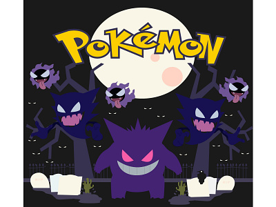 Pokemon - Ghost Squad - Flat Illustration