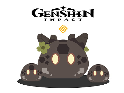 Geo Slime - Genshin Impact - Flat Illustration