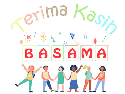 Terima Kasih Basama - Flat Illustration Design 2d design design art flat flat design flat illustration illustration simple illustration tshirt design vector