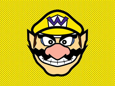 WARIO! flat design illustration illustrator nintendo vector wario