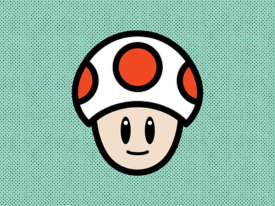 Toad flat design illustrator nintendo vector