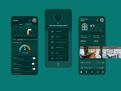 Smart Home App app concept design figma minimalist mobile smarthome ui ux