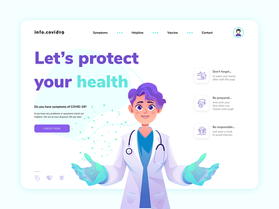 Covid-19 Info Page concept covid 19 design figma health illustration medical ui web webdesign