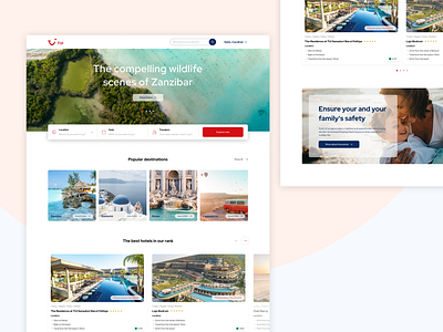 Tui - Travel Agency Homepage Rework Concept branding concept design figma homepage minimalist redesign rework travel ui ux