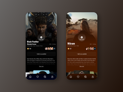 Mobile App for Movies 2 app concept darkmode design figma ui ux