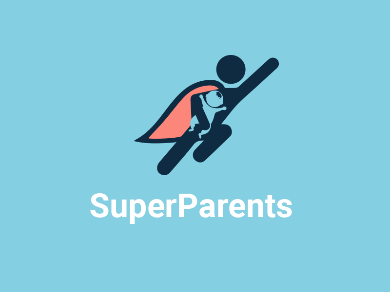 SuperParents active babysitting caretaker child flat design icon parents super superman