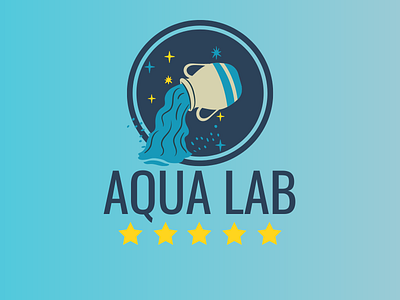 Aqua Lab abstract animation aqua aquatic art branding design flatdesign illustration logo modern modern logo social media design typography