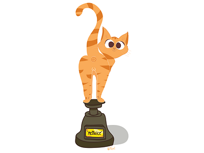 Cat Ass Trophy cat cats design doodle flat funny illustration pun vector