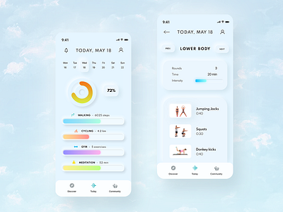 FitBit - Neumorphic concept app fitbit graphic design neumorphic ui ux