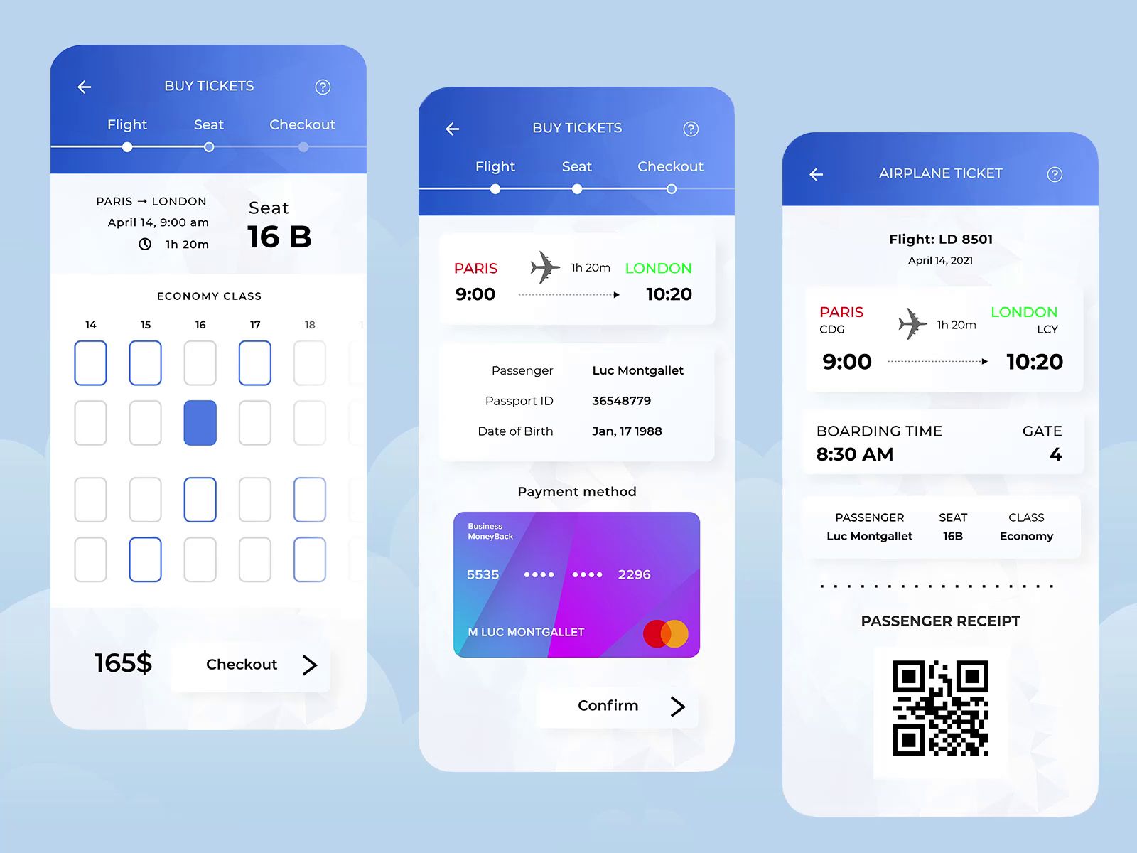 Plane Ticket App by Nick Baas on Dribbble