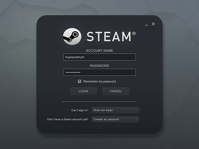 Steam App (login concept) adobe xd after effect animation app black concept design game graphic design illustration modern motion graphics ui ux