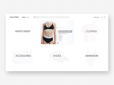 Calvin Klein Homepage (concept) 3d adobe xd after effect animation beauty brand branding calvin klein cloth clothes concept design graphic design illustration logo motion graphics ui ux