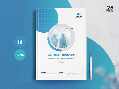 Annual Report 28 Pages a4 paper agency annual blue book booklet branding brochure design brochure template business catalog design corporate cover design graphic design magazine marketing modern print ready report