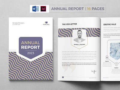 Annual Report, Word Template a4 paper balance booklet broch brochure design brochure template business catalog design company profile corporate docx finance flyer layout magazine print ready professiona sheet template word template