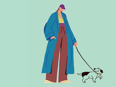 Taking my dog out for a walk is my favourite thing to do! adobe illustrator artwork design illustration minimal pro create ui ui ux illustrations