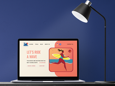 Landing Page for a surfing website adobe illustrator adobexd artwork illustration surfingwebsite ui uidesign uiillustrations uiux userinterface webdesign websitedesign