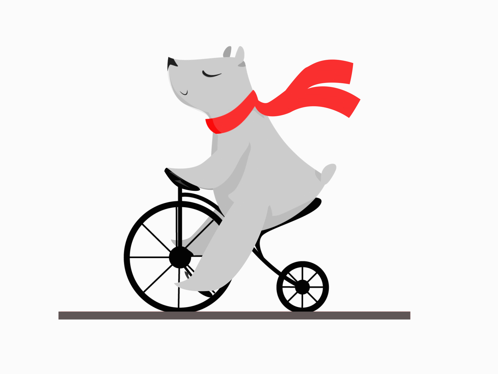 Bear Ride a Bike 2d animation 2d character animal animated gif animation character animation motion design walk cycle