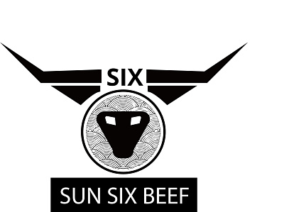 sun six beef branding logo