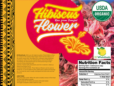 Hibiscus Flower Powder label redesign