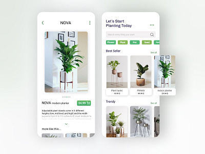 Plant online shop app application design plant planting plants app plantshop ui ui design uidesign ux