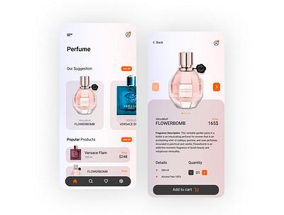 Perfume online shop app application design perfume ui ui design uidesign ux