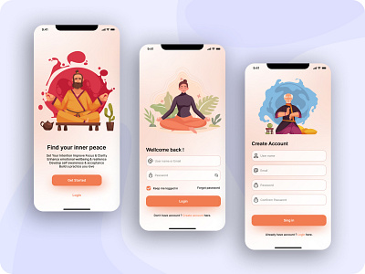 Meditation app (Sing up) concept design meditation meditation app mobile app mobile uxui ui ux
