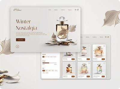 Perfume shop branding des design e commerce ecommerce graphic design perfume ui ux web app
