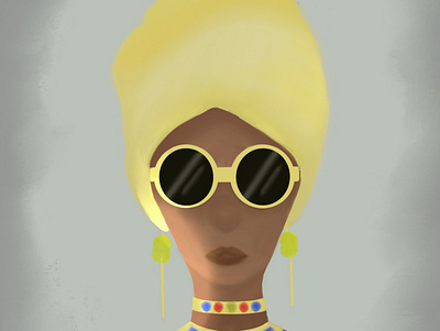 Queen black illustration paint procreate queen woman yellow